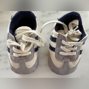 Set of 2 Baby sneakers 12 month size mock / faux adida and Red Canvas